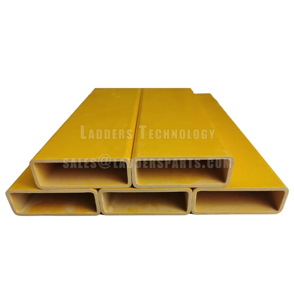 EN131 Red and Yellow FRP Ladder Aluminum and Fiberglass Box Material , Heavy Duty Profiles 70x25x3mm