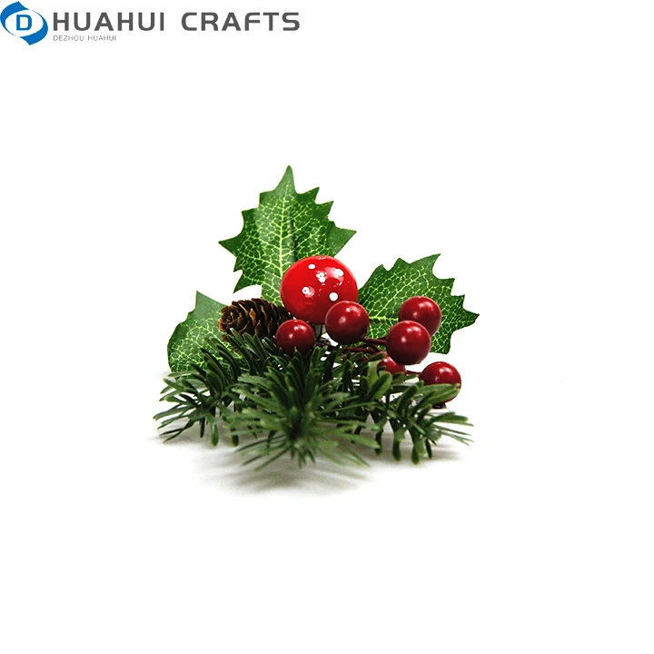 Red fabric Xmas poinsettia flowers stem with glitter Red velvet flowers Christmas tree decor manufacturer wholesale
