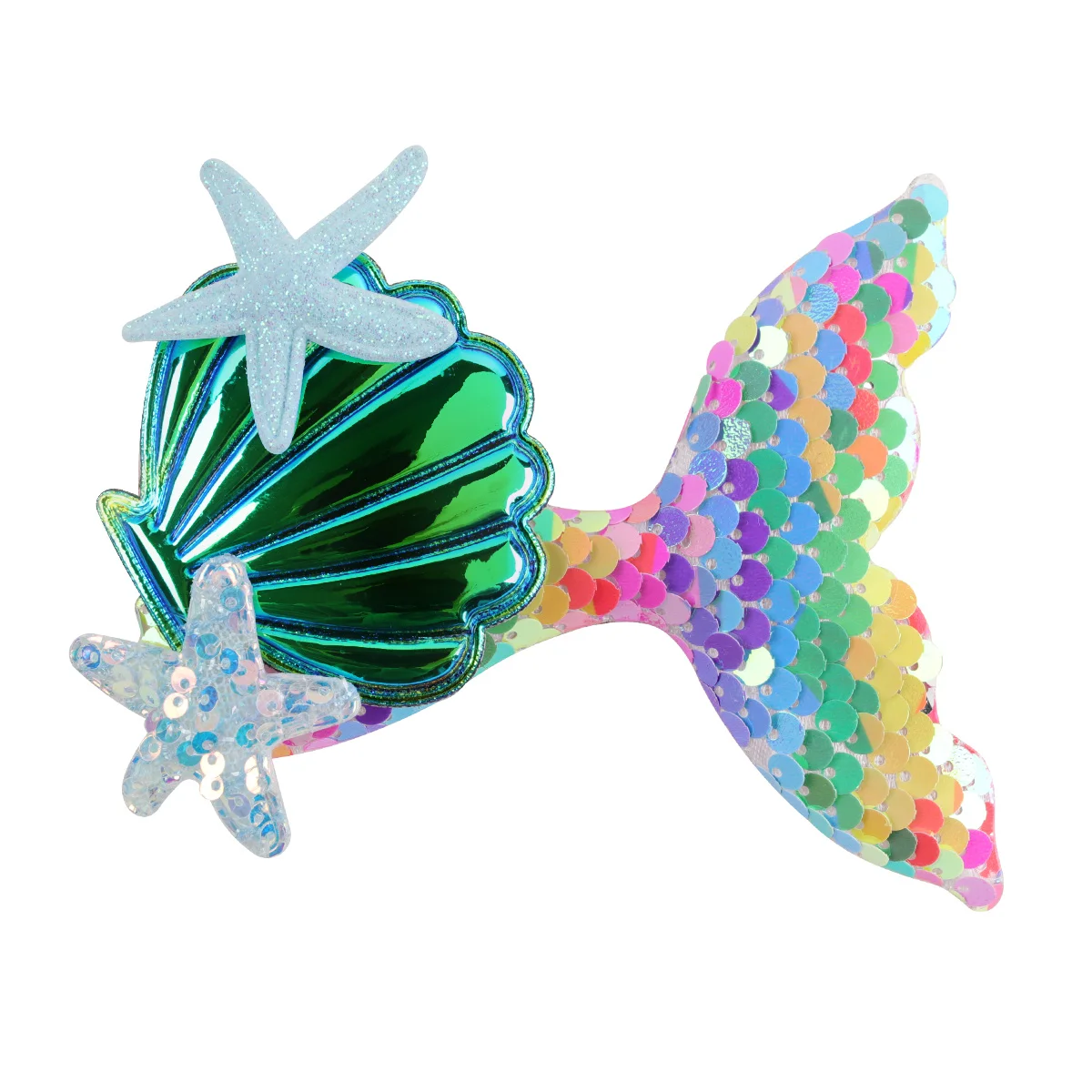 5 Inch New Style Accessories Kids Girls Star Hair Pins Cute Cartoon Barrettes Sequin Mermaid Tail Hair Clips