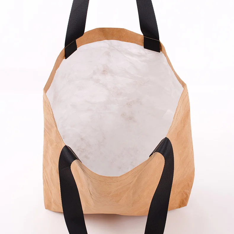 Eco friendly cotton dupont reusable shipping kraft paper bags handle tote tyvek bag with logo