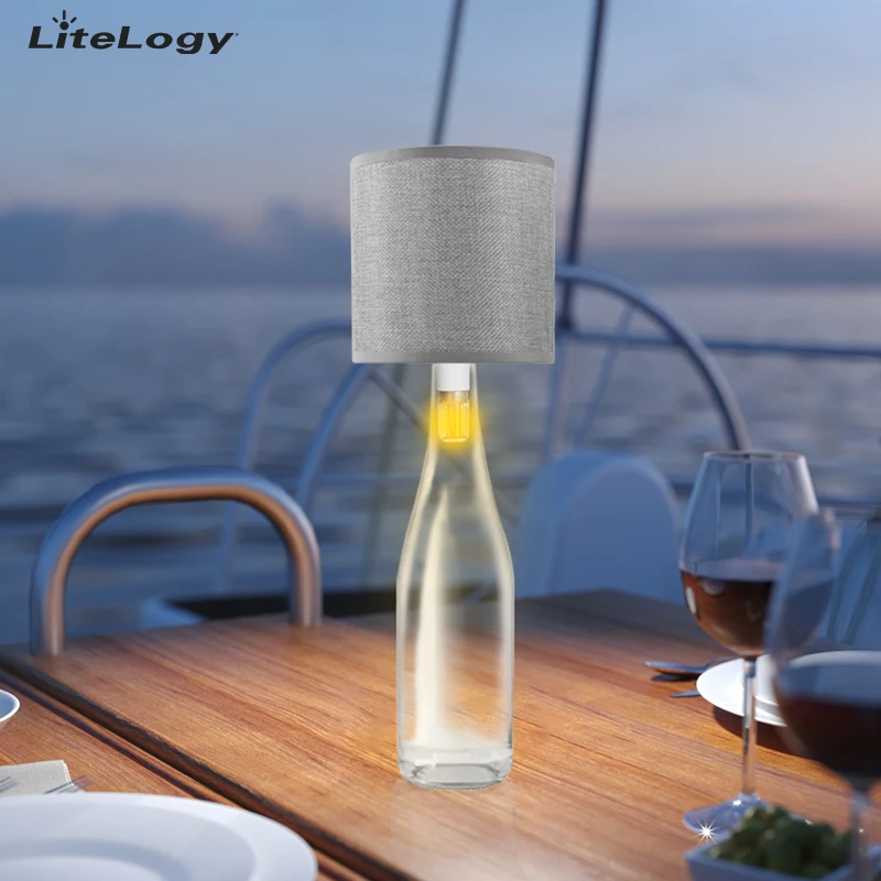 Modern Nordic LED Button Control Bar Table Lamp Restaurant Dinner Hotel Rechargeable Wireless Wine Bottle Desk Light Lamp