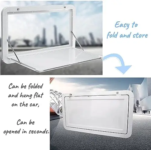 HWHongRV Premium Aluminum Alloy Foldable RV Picnic Table 23.4 x 14 Inch Wall Mounted Lockable Kit Campervan Motorhomes Accessory
