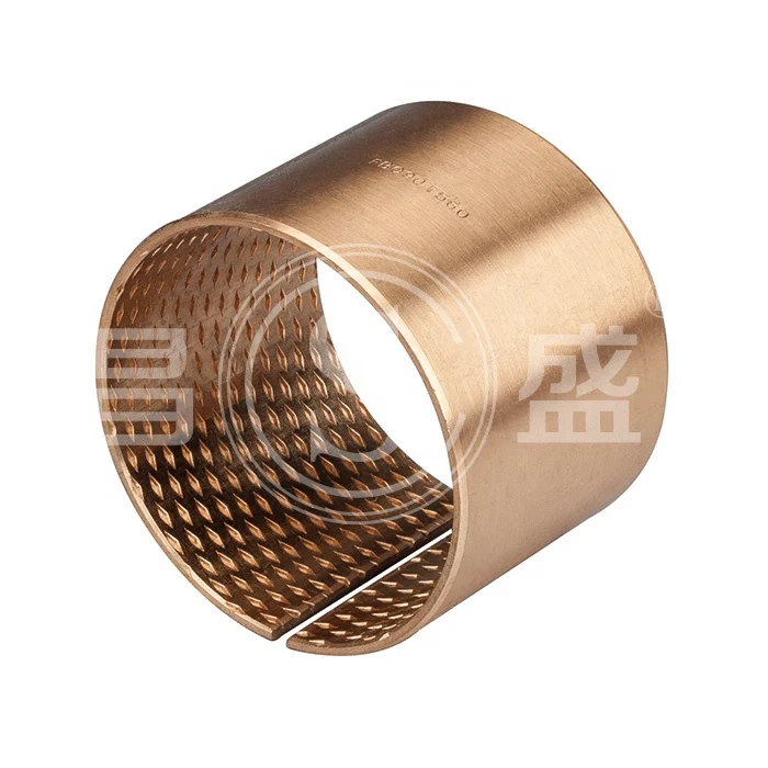 FB090 Bronze Bushing With Diamond Shaped Lubrication Indents WB800 Good Lubricated Bronze Bearing BK090 HB120 Wrapped CuSn6 Bush