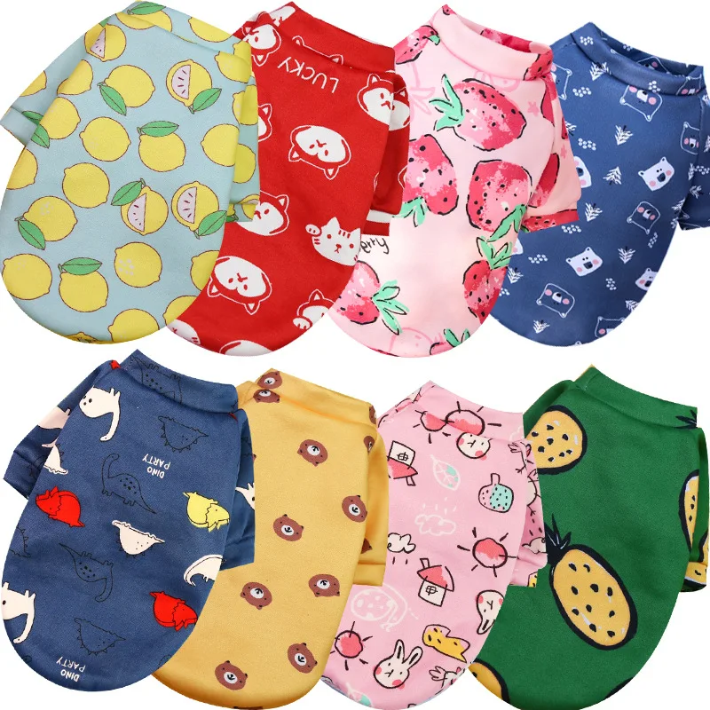 Printed cartoon pet clothes plus velvet two-legged sweater spring autumn winter dog clothes winter