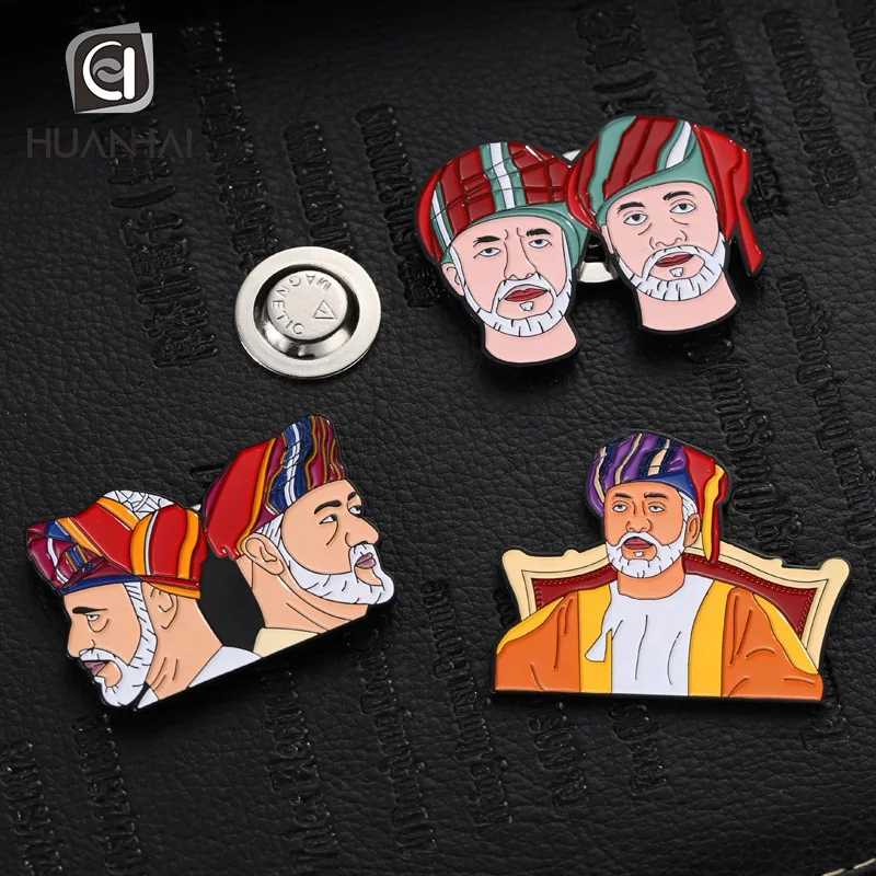 customized similar design black nickel metal soft enamel logo oman national day lapel pin badge