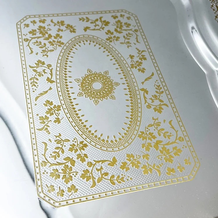 2024 Ramada Oval 3pcs Stainless Steel Metal Plateau Tray Set Tea Serving Arabic Middle East Mirror Gold Trays Set