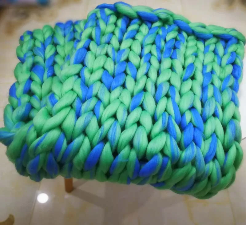 Giant knitting acrylic polyester yarn chunky throw blankets