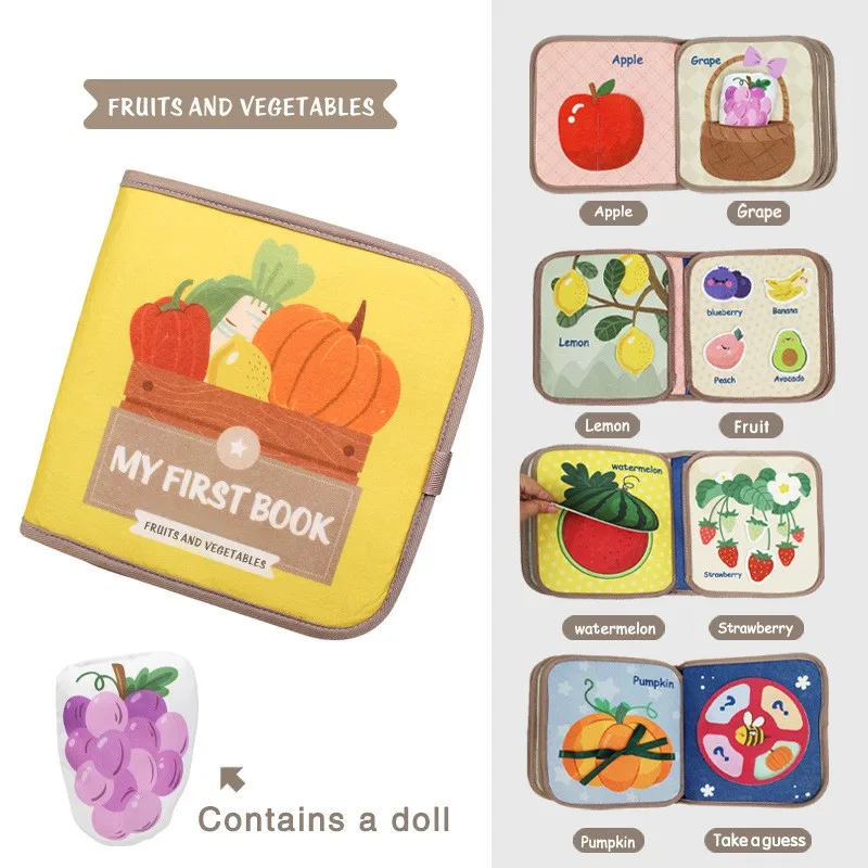 Educational Toy Black And White Soft Cloth Book Touch And Feel Books Creative Animal Crinkle Tails Soft Cloth Book Toy