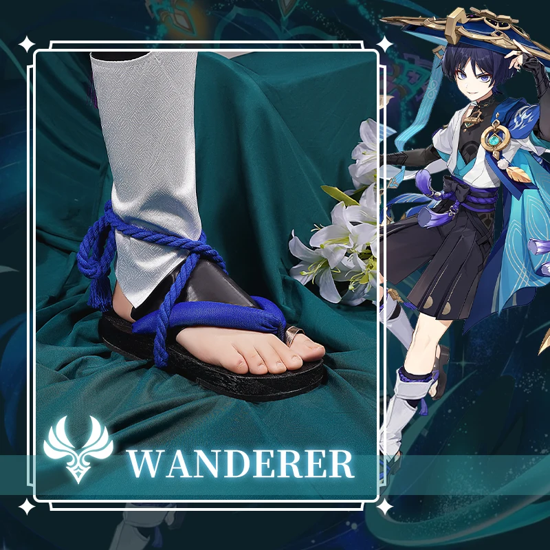 Genshin Impact Balladeer Scaramouche Kunikuzushi Wanderer Clogs Cosplay Shoes