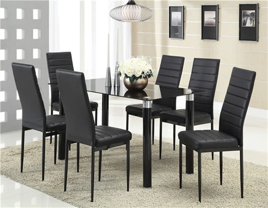 
Современный дизайн, стулья из ПВХ на 6 сидений с порошковым покрытием, мебель для столовой  (60817013337)