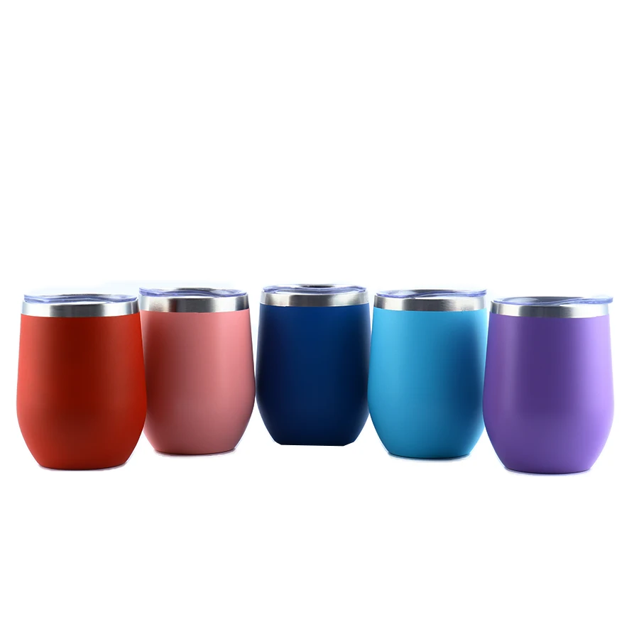2021 Double wall insulated  12oz wine cups  stainless steel cups popular color wine tumbler with straws