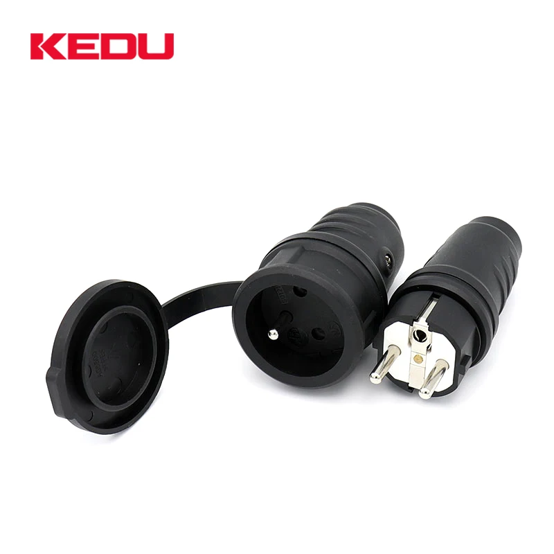 KEDU S0122 250V 16A IP44 waterproof rubber French Socket  with NF certificate