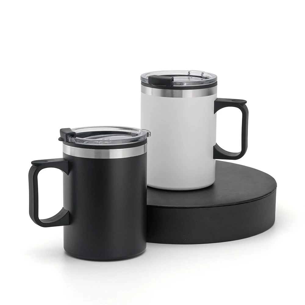 Оптовая продажа пустая нержавеющая сталь черная термальная Роскошная кофейная дорожная кружка с ручкой