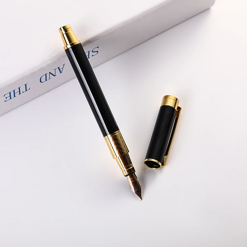 Luxury Business Gift Metal Fountain Pen Gold Nib Promotional Metal Pen With Personalized Logo