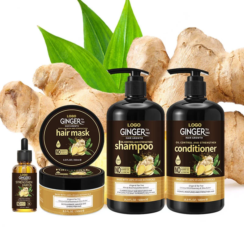 Organic Ginger Hair Loss Shampoo and Conditioner Hair Care Products for Dry Hair Regrowth Treatments and Strengthening Oil