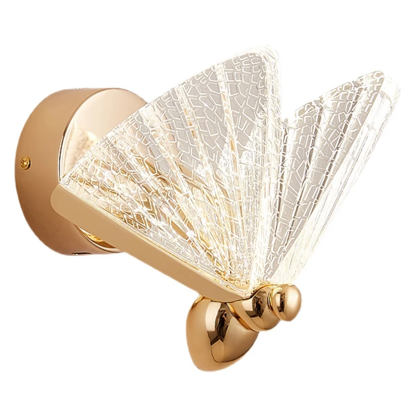 
Light luxury modern butterfly acrylic shape wall lamps for bedside with LED 