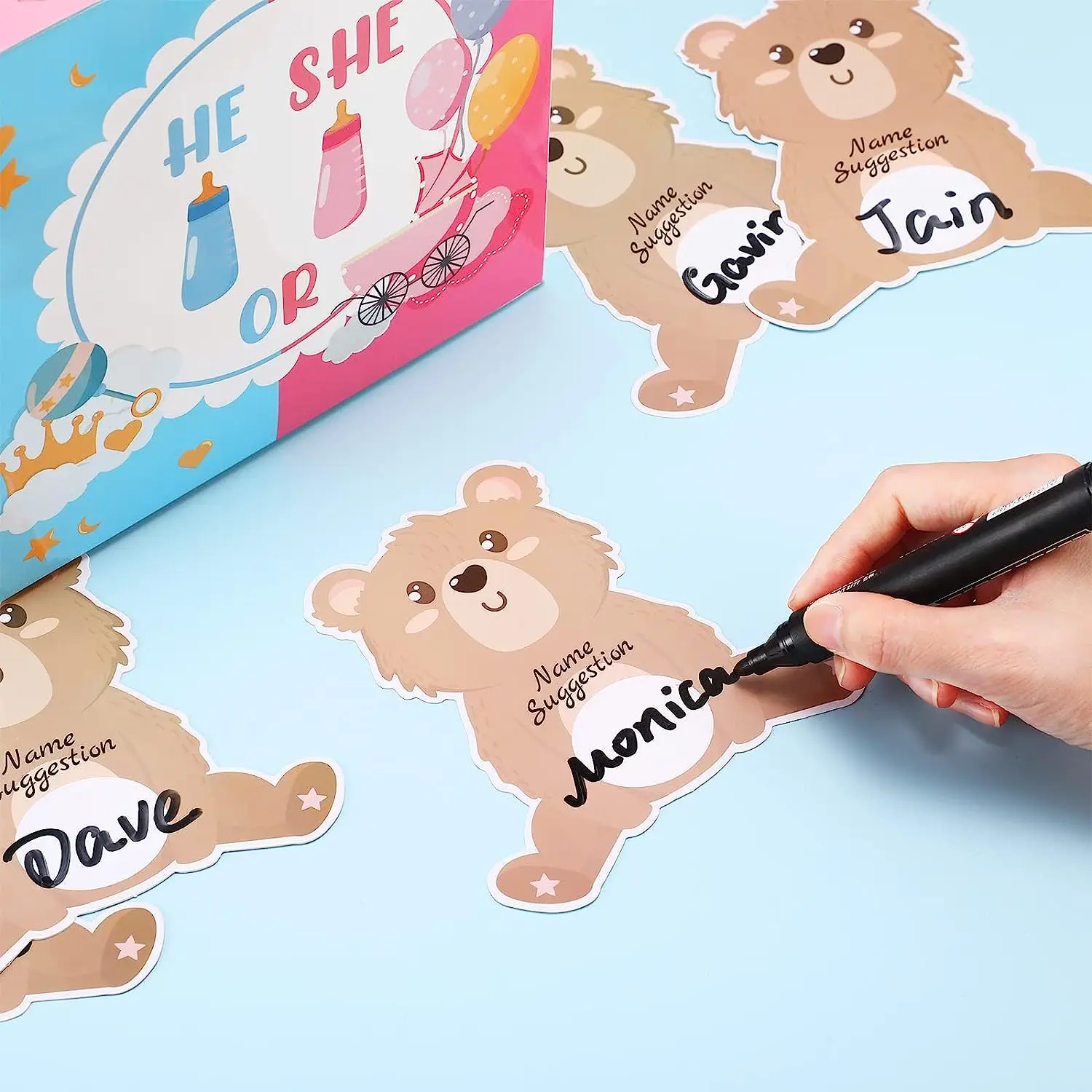 New design Baby Shower Voting Box with Ballot Cards He or She Guests Balloon for Reveal Party Supplies