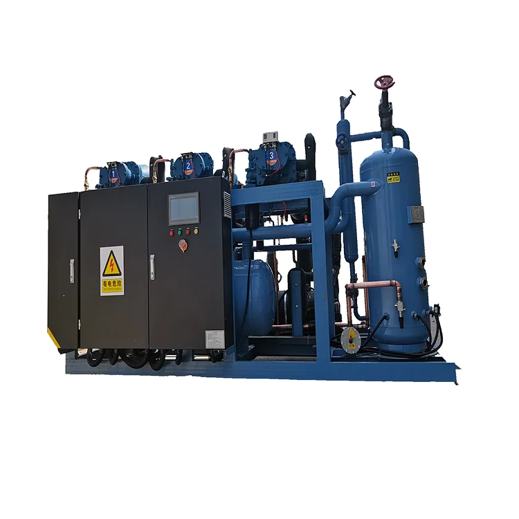 Semi-hermetic Three Paralleled Condens Unit Price Air-cooled Evapor Refrigeration Screw Compressor Condensing Unit of Refcomp