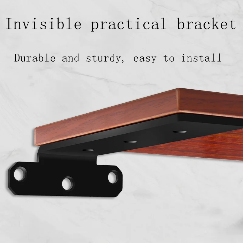 Heavy Duty Cast Iron Metal Industrial Black Floating Shelf Bracket Hardware Supports Hidden Invisible L Shelves Brackets