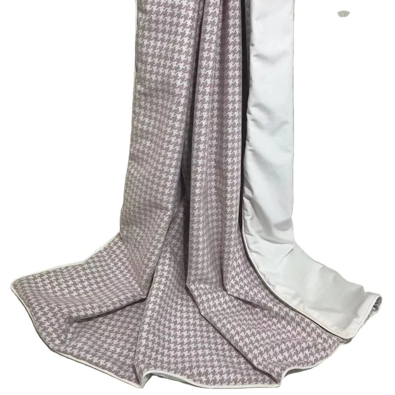 Pink houndstooth Classic  Plover case 100% polyester Plush sofa bedding flannel fleece fur throw  blanket can be customized