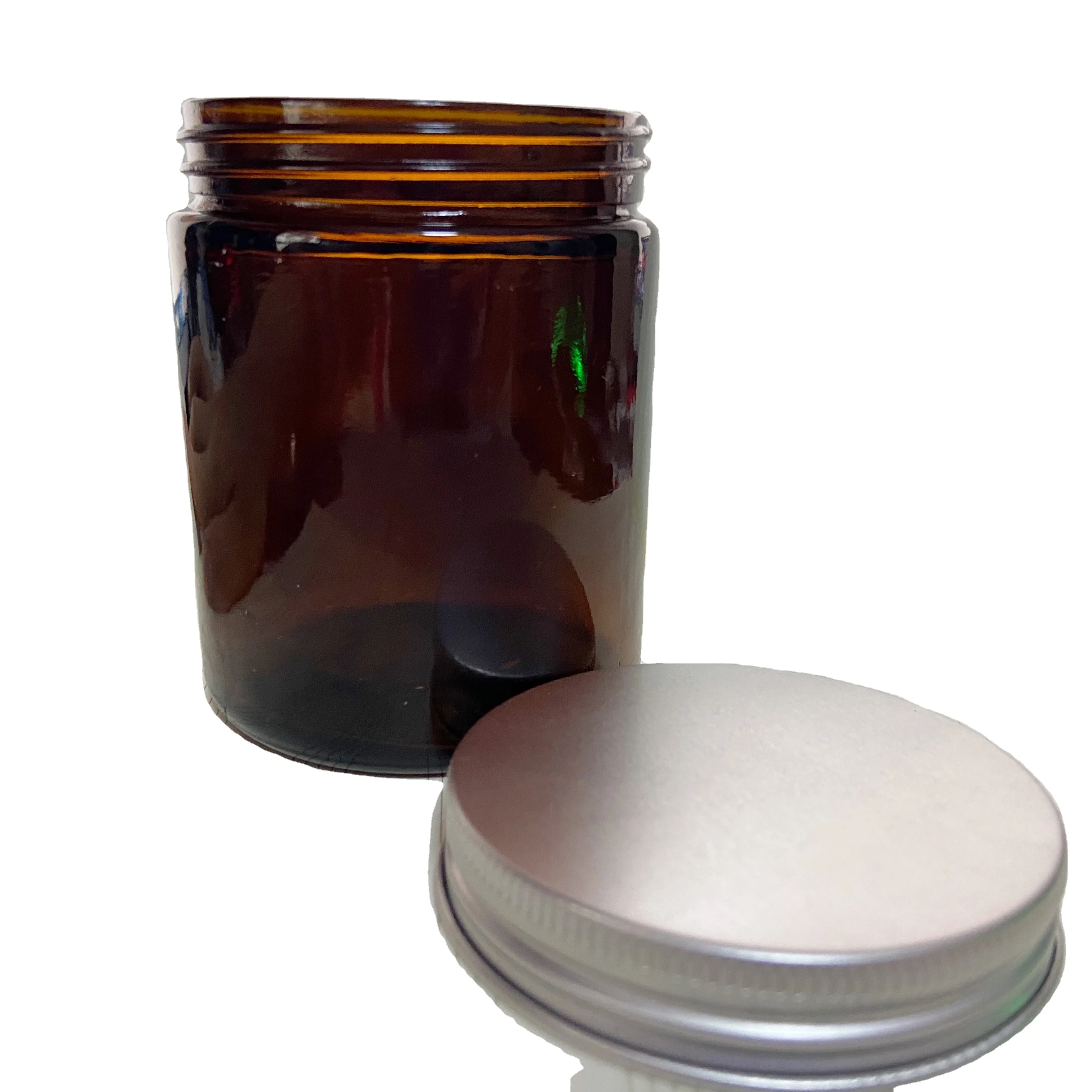 LZ matt black candle vessels screw top silver black lid wax black glass candle holder