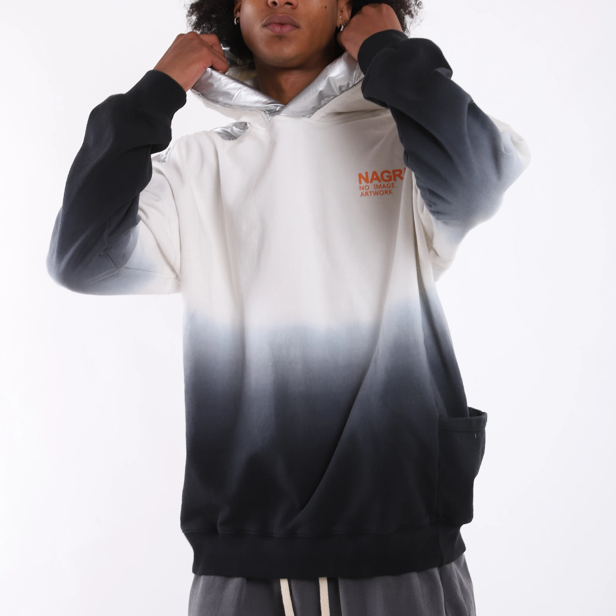 Образец перед оптовым заказом с дизайнерской командой дизайнерские большие градиентные мужские толстовки с принтом на заказ