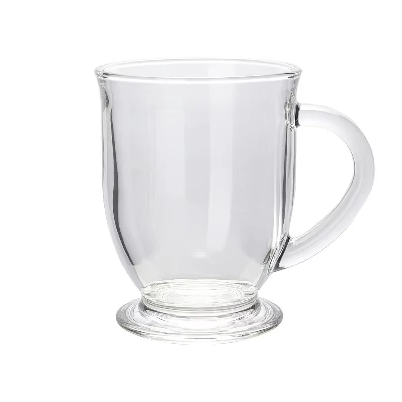 Прочная прозрачная большая кофейная кружка с ручкой устойчивые основания горячие напитки холодные чайные чашки классические стеклянные кофейные