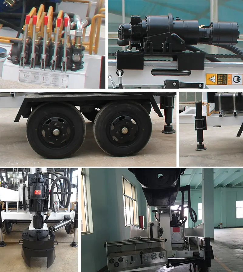 HF180T Trailer 180m 200 meters Full Hydraulic portable wheel borehole water well drilling machine price mining machinery