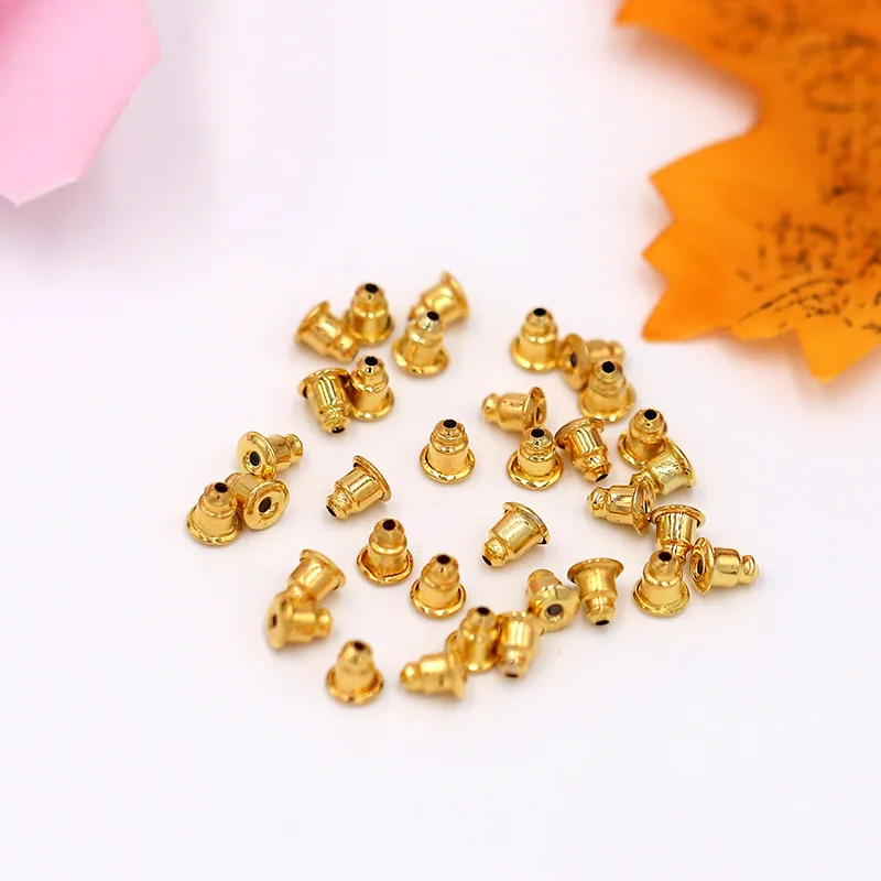 200pcs/lot Earring Studs Backs Rose gold Stopper Bullet Safe Metal  Earring Backs Stoppers Ear