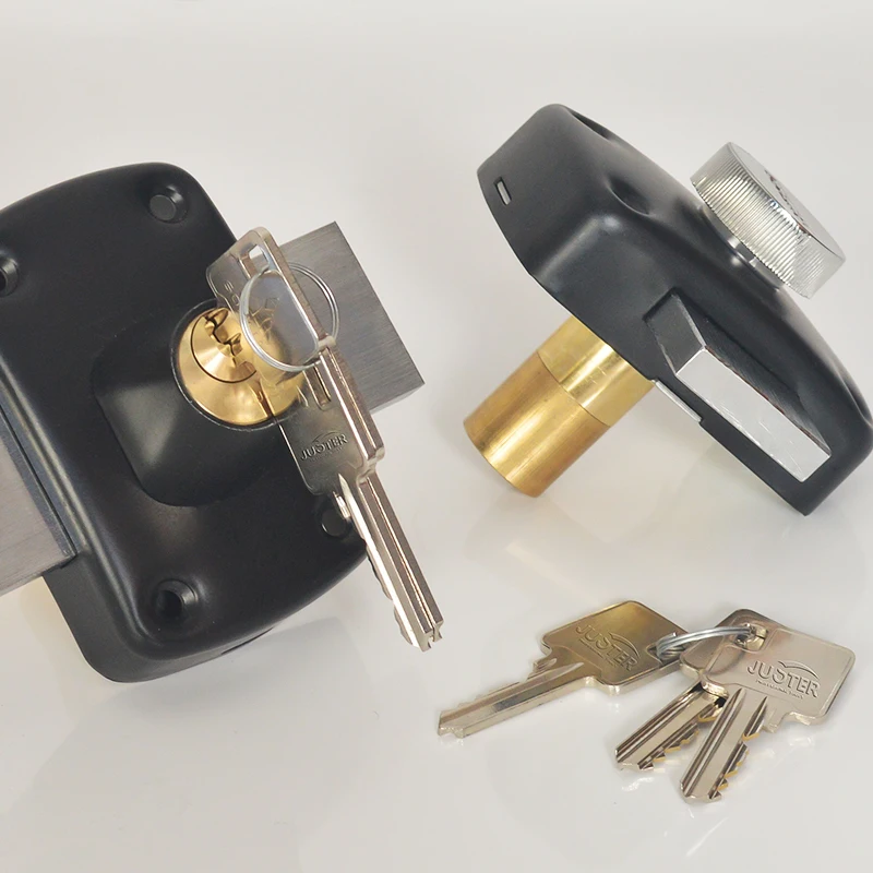 China Factory Supply South America Drawer Lock Wooden Door Brass Cylinder Double Unlock Door Rim Lock