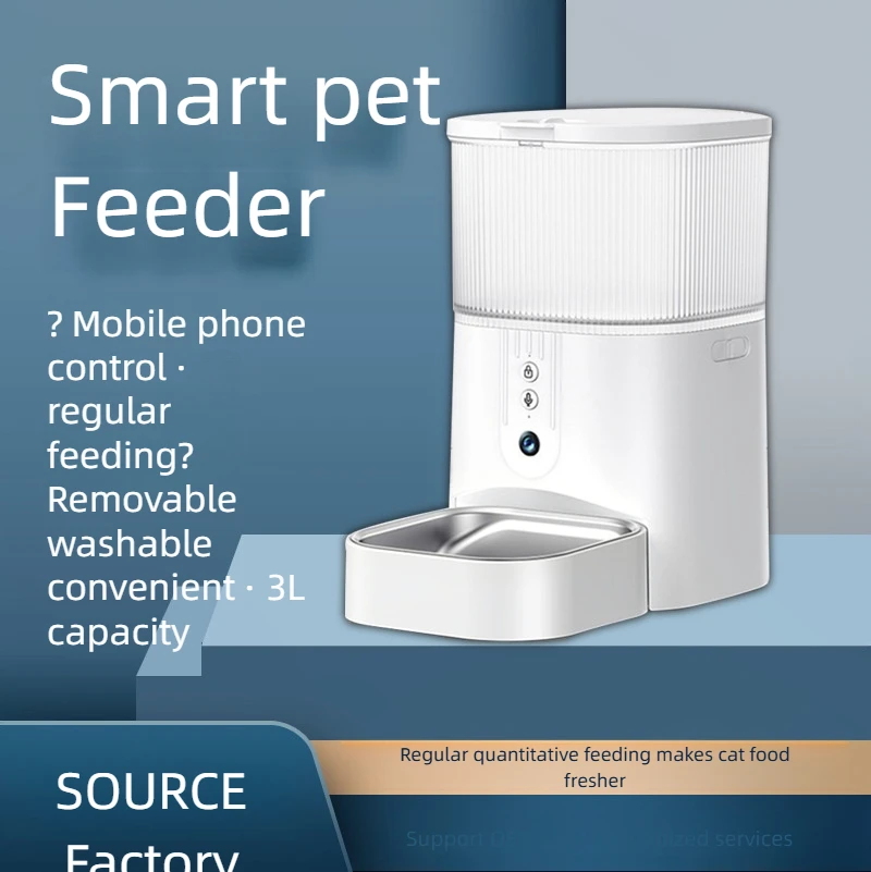 3L Wifi Remote App Control Automatic Dog Feeder Pet Smart Food Timing Dispenser Voice Video Supplies