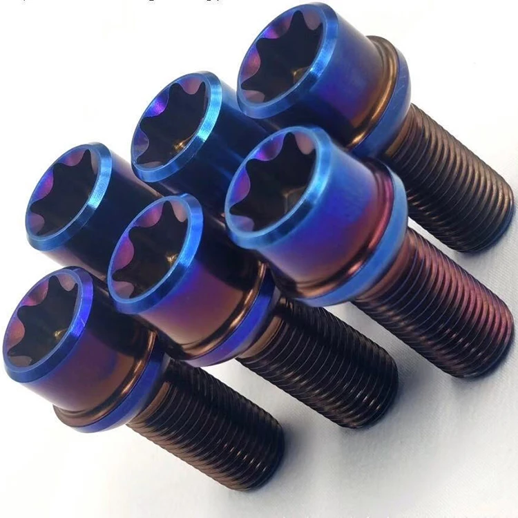 Best price custom logo Titanium lug bolts M14X1.5 Titanium Ball Seat Wheel Bolt