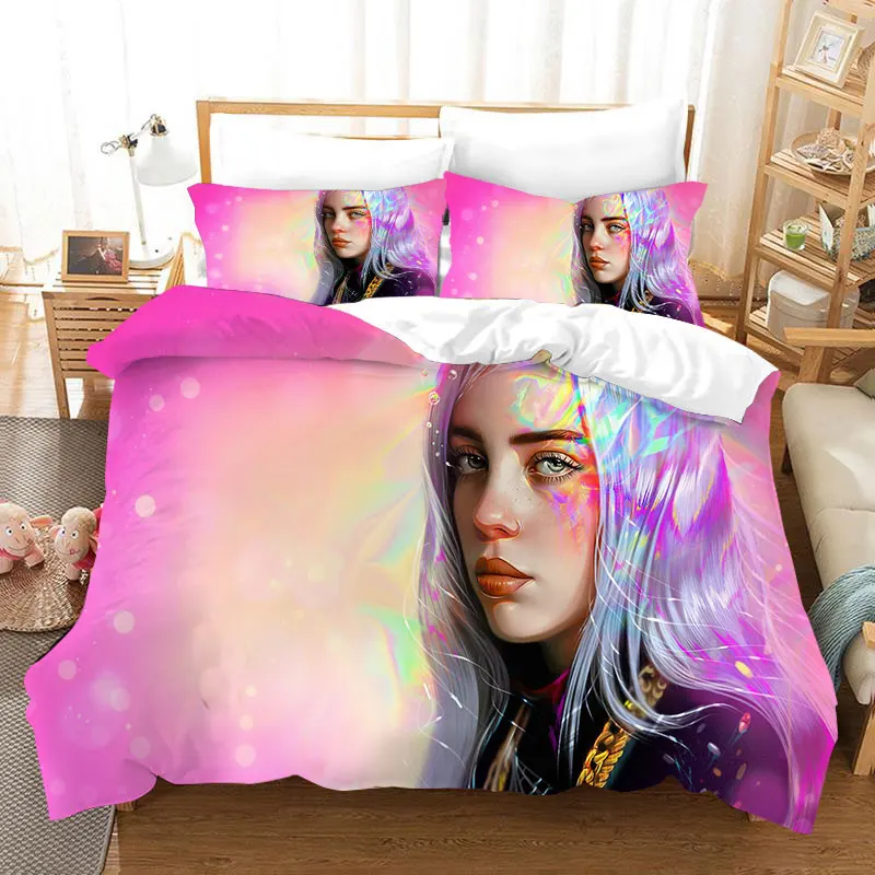 
Novel printed bedding set Billie eilish 1 custom duvet covers hot sell buy online bed sheets 