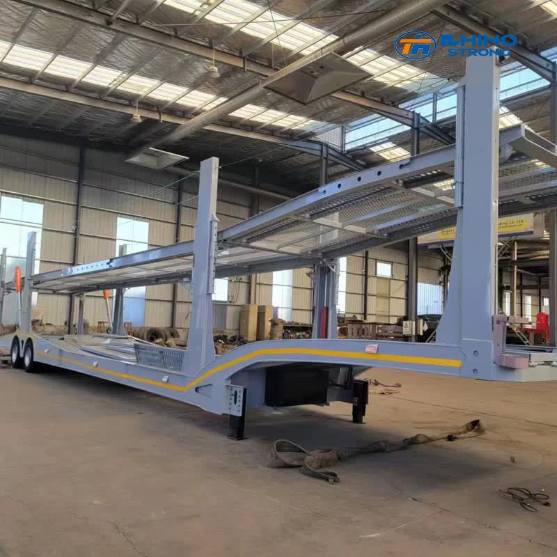 Cheap price new model semi-trailer 3 AXIS vehicle transport trailer FOR SALE