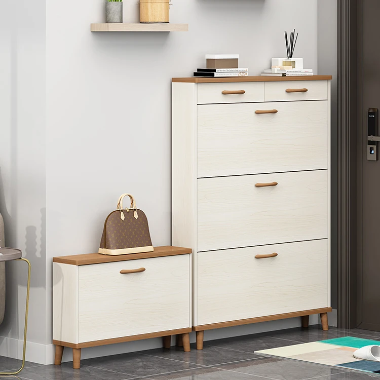 Modern Fashion Wooden 2 drawers Shoe Cabinet with 3 doors Luxury Storage Shoe cabinet for 24 Pair Shoe Cabinet