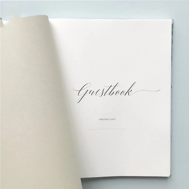 A4 A5 velvet guest book notebook with ribbon and no spiral