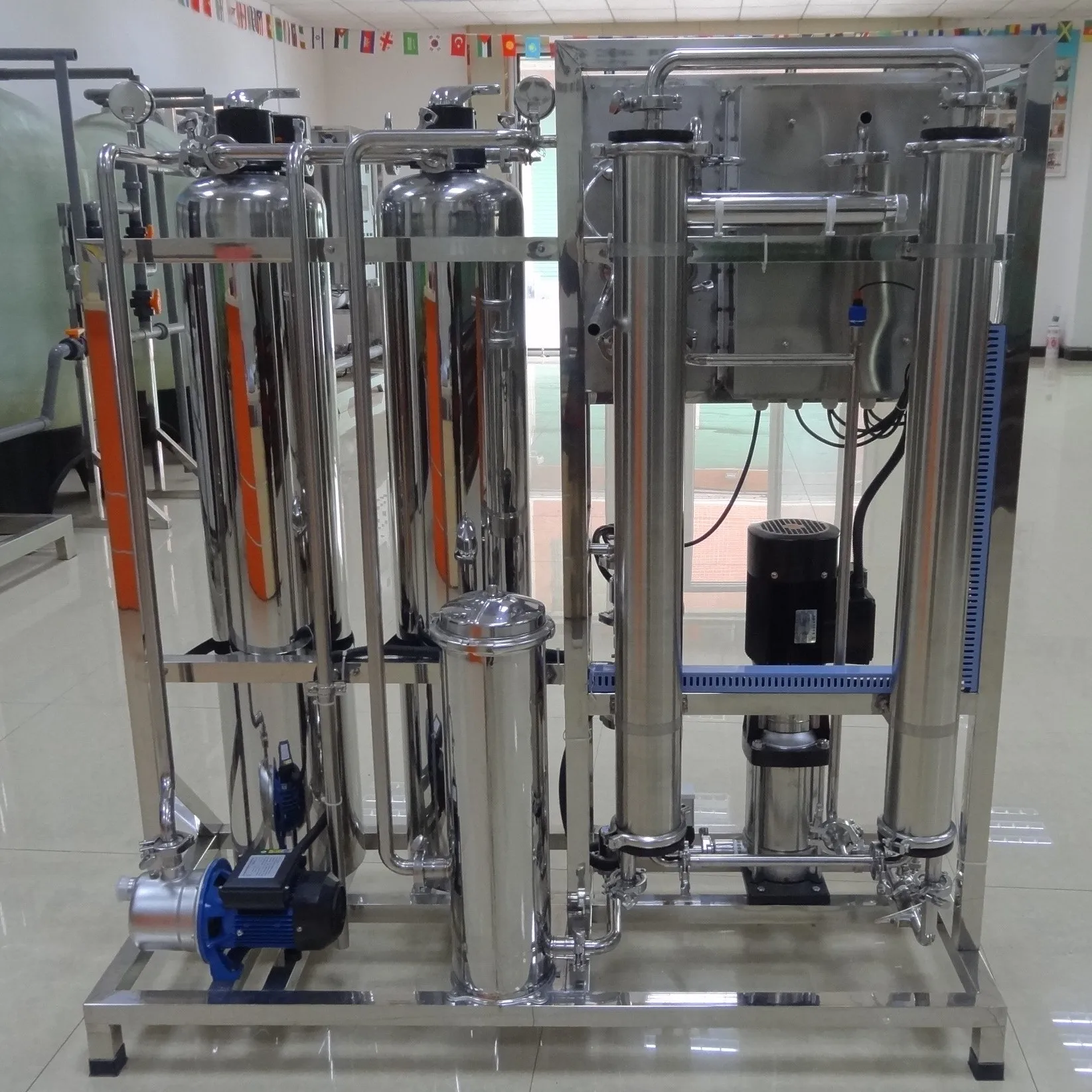 water desalination device 3000 lph ss ro plant pure water electrolyzer drinking processing machine solar water purification