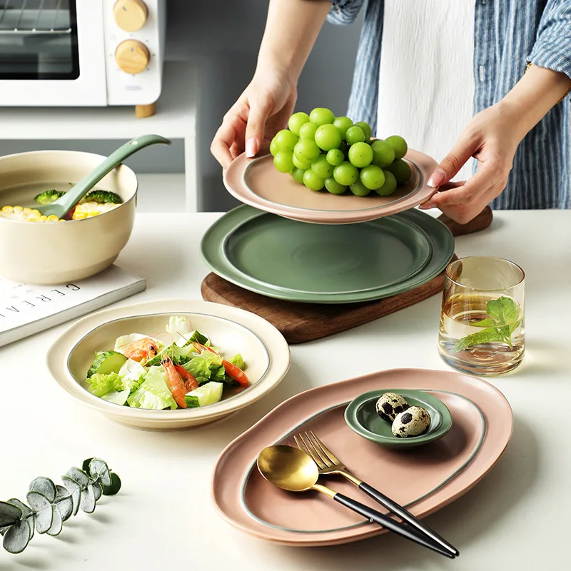 Хит продаж керамическая посуда для макарон фарфоровые тарелки и наборы тарелок ресторана