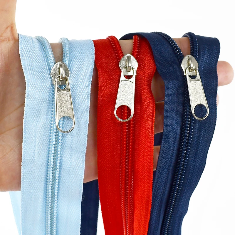 Meetee ZA019 5# DIY Handbag Garment Tailor Sewing Accessories Dress Zipper Sports Coat Nylon Zipper Double-Sided Pulling Head