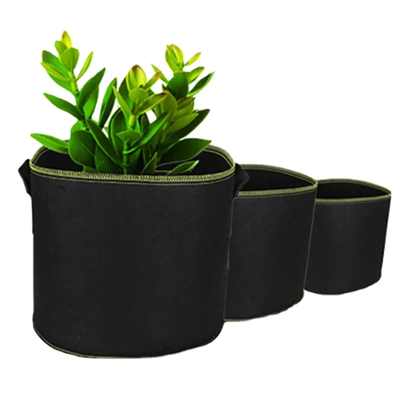 5 Pack 3 5 7 10 15 20 25 30 100 Gallon Non Woven Planter Grow Bags Aeration Fabric Pots Garden Potato felt grow bags