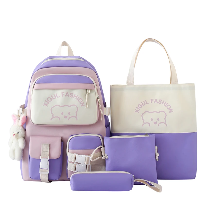 Factory wholesale new fashionable student backpack set, high school backpack, college student specific high-quality backpack set