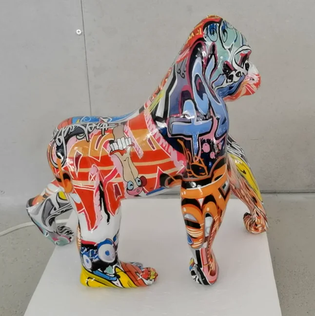 Custom home ornament walking big monkey resin decorative home decorative other garden ornament resin art