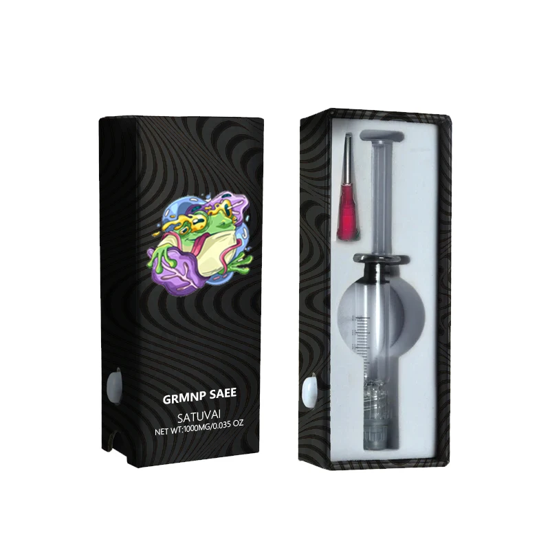 Borosilicate Childproof Syringe 1ml Luer Child Resistant Paper Lock Glass Syringe Packaging Paper Board Gold Foil Gua Recyclable