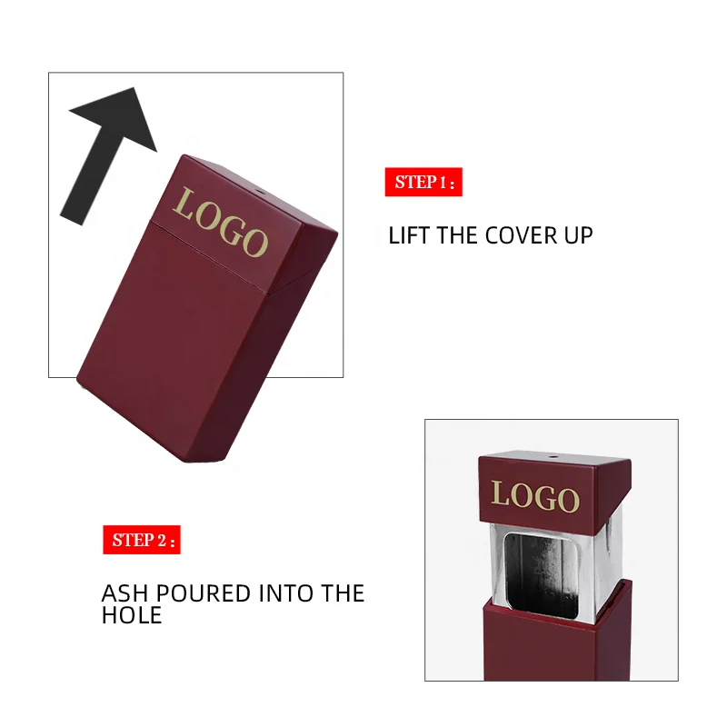 Creative Fashion  Portable Ashtray Portable Mini Pocket Ashtray Abs Custom Outdoor Drawer Pulling Collect Cigarette Butts