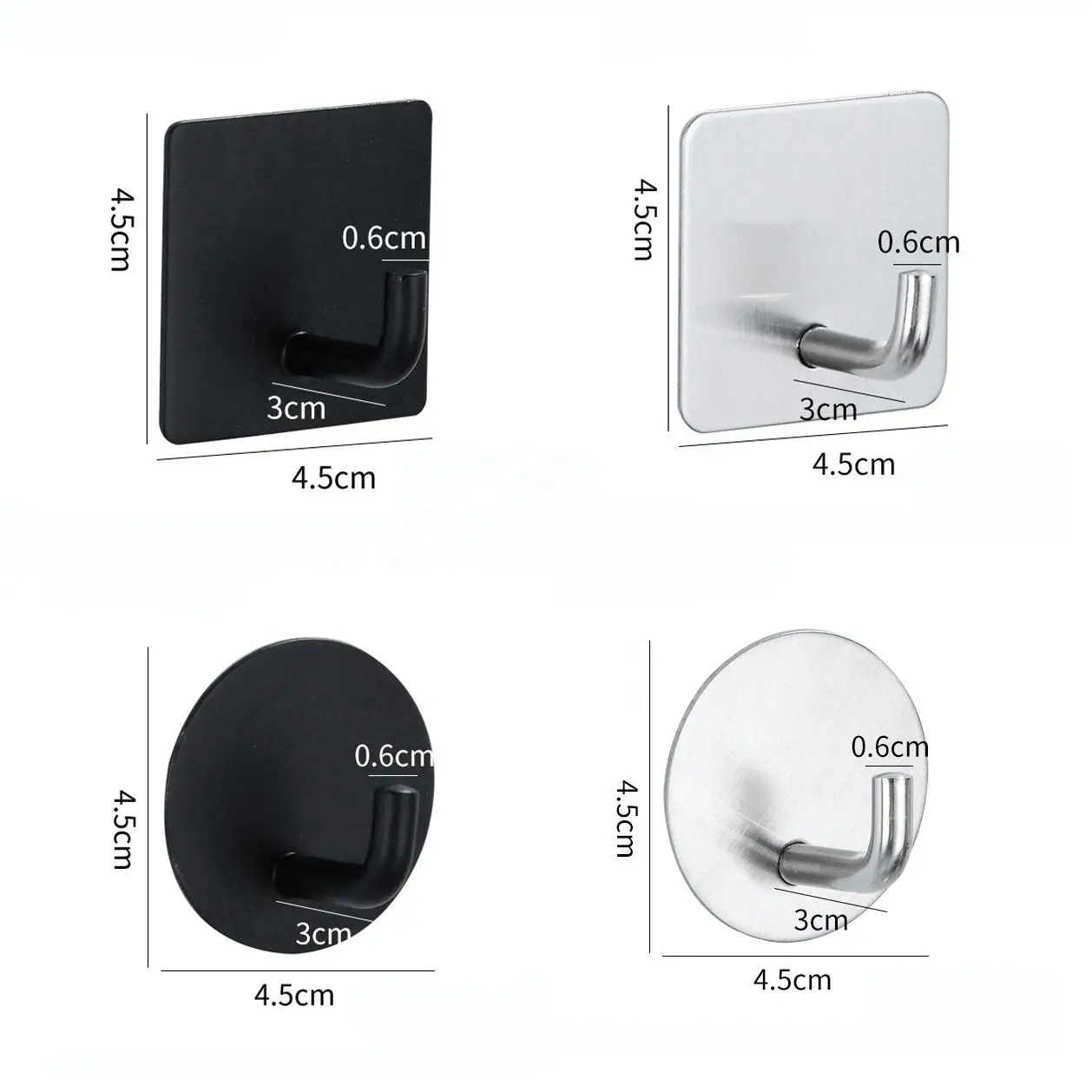 Stainless Steel High Load-bearing Non-perforated Sticky Kitchen Clothing Robe Hook