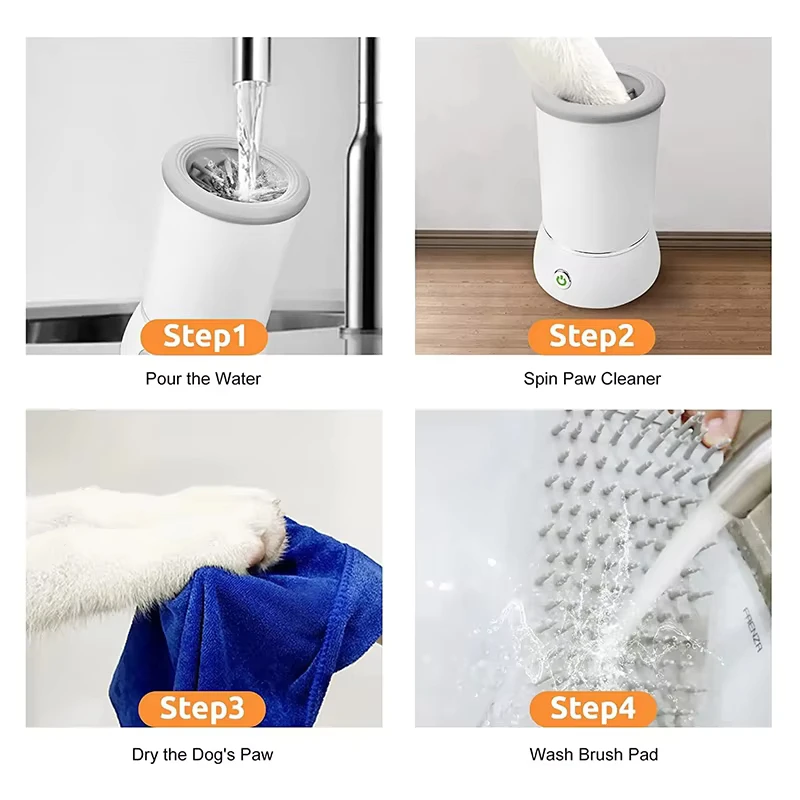 Wonderfulpet Automatic Dog Paw Cleaner Portable Dog Paw Cleaning Cup Silicone Brushes Foot Washer For Dog Pet Cleaning Product