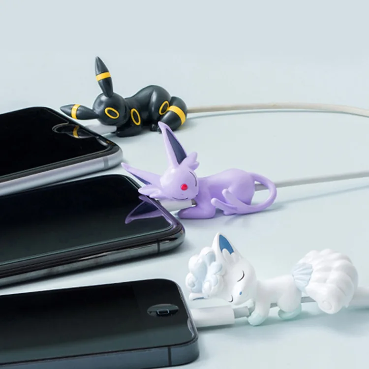 17 Design Cute PVC Poke Monster Figures Charging USB Cable Protectors As Promotion Gift