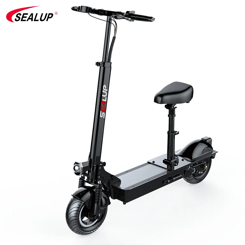 SEALUP Q9 ELECTRIC SCOOTER FOR ADULTS WITH 400W MOTOR UP TO 30MPH & 45 MILES-8' SOLID TIRES SCOOTER WITH SEAT & DUAL BRAKING