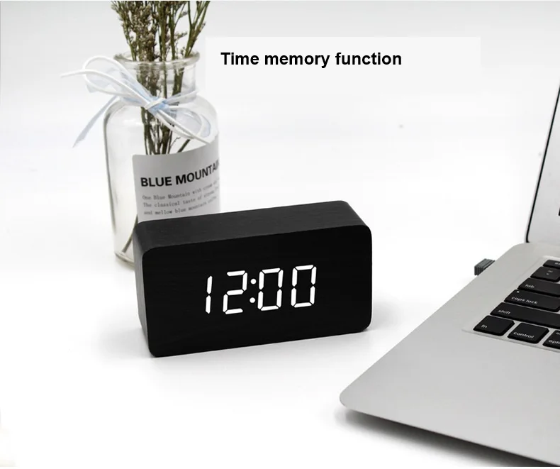 Wooden Alarm Clock Digital Table Clock with Temperature Humidity and Calendars China Manufacturer Desk Decorative