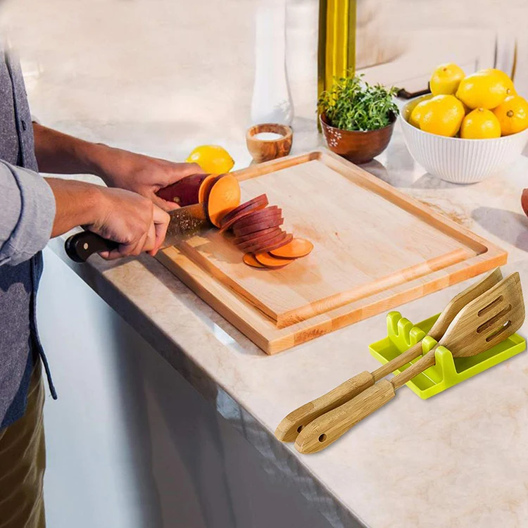 Heat Resistant Silicone Spoon rest Spoon Holder Kitchen Utensil Rest Spatula Holder